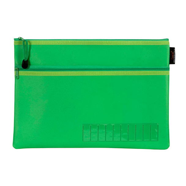 Celco Pencil Case Name Green Large 2 Zip 350MMX180mm