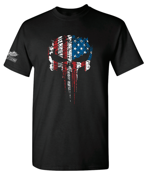 Kick Brass Flag Skull Grunge