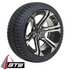 Set of (4) GTW 14inch Specter Machined & Black Wheels on Lo-Pro Tires, A19-207