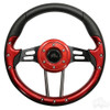 Steering Wheel, Aviator 4 Red Grip/Black Spokes 13" Diameter, ACC-SW122