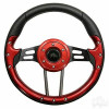 Steering Wheel, Aviator 4 Red Grip/Black Spokes 13" Diameter, ACC-SW122