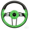 Golf Cart Steering Wheel - Aviator 4, 13" Diameter (Lime Green Grip/Black Spokes), ACC-SW124