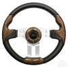 Steering Wheel, Aviator 5 Woodgrain Grip/Brushed Aluminum Spokes 13" Diameter, ACC-SW129