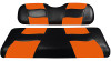 EZGO TXT & RXV Golf Cart 1994-2013 Riptide Black/Orange 2Tone Front Seat Covers, 10-146