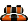 Tsunami BlackLiquid Silver w/ Orange Wave Front Seat Cushions for Yamaha Drive2, 05-003