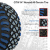 23x10-R14 GTW Nomad Steel Belted Radial DOT Golf Cart Tire, 20-064