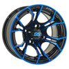 12 GTW Spyder Golf Cart Wheel Black with Blue Accents, 19-220