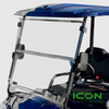 ICON EV Golf Cart Clear Folding Windshield - 2 Piece, WS-723-IC, 3.02.012.000540, 3.204.02.000032