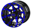Revenge 10" Viper Black & Blue Golf Cart Wheel 3:4 Offset, ISL-40201