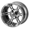 Revenge 14x7 Raptor Gun Metal Gray & Machined Golf Cart Wheel 3:4 Offset, ISL-08141