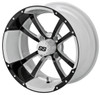 Revenge 14x7 Maltese Cross Black & White Golf Cart Wheel 3:4 Offset, ISL-57041