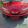 Burgundy Steel Brush Guard for ICON i20, i40, i60, i80 Non-Lifted Golf Cart Models, BRG-702-IC-BUR, 2.08.001.000077