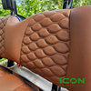 ICON Chestnut Comfort Custom Seat Cool Touch Base with Stretch Hex Pattern and Dark Brown Stitching, STC-CHTHEXDBR-IC-COMF