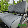 ICON Gray Comfort Custom Seat Cool Touch Base with Double Diamond Pattern and Black Stitching and Black Pipping, STC-GRADDBLK-IC-COMF