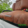 ICON Premium Chestnut Custom Seat Cool Touch Base with Double Diamond Pattern and Tan Stitching, STC-CHTDDTAN-IC-PREM