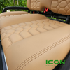 ICON Saddle Custom Premium Seat Cool Touch Base with Lando Pattern and Light Brown Stitching, STC-SADLANLBR-IC-PREM