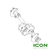 14:1 Disc Brake Transaxle with 10 Teeth for ICON i40L, i40FL, i60L Golf Carts, AXEL-717-IC, 3.01.004.010201, 3.206.04.000080