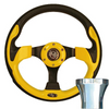 Steering Wheel Kit, Yellowith Rally 12.5 with Chrome Adapter, Club Car Precedent, 06-043