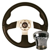 Black Sport Steering Wheel Kit Yamaha G16-G29/Drive 1985-2016 Golf Cart, 06-108