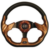 12.5" Woodgrain Racer Steering Wheel (Universal Golf Cart Fit), 56915