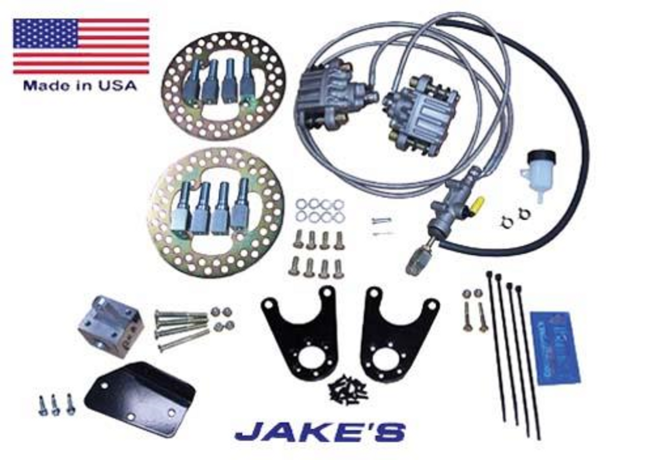 1981-2008 Club Car DS Golf Cart - Jakes Front Disc Brake Kit with Spindle Lift, 7240
