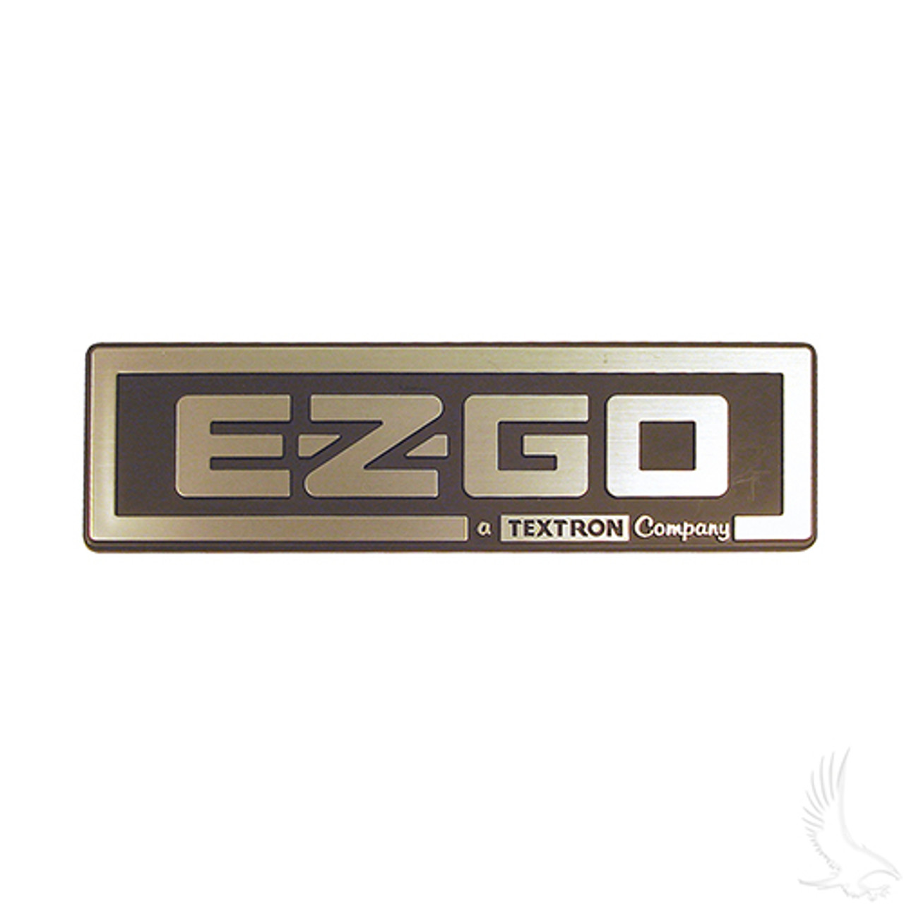 Front Name Plate/Emblem Black/Silver for EZGO TXT Golf Cart (1996-2013), BP-0018