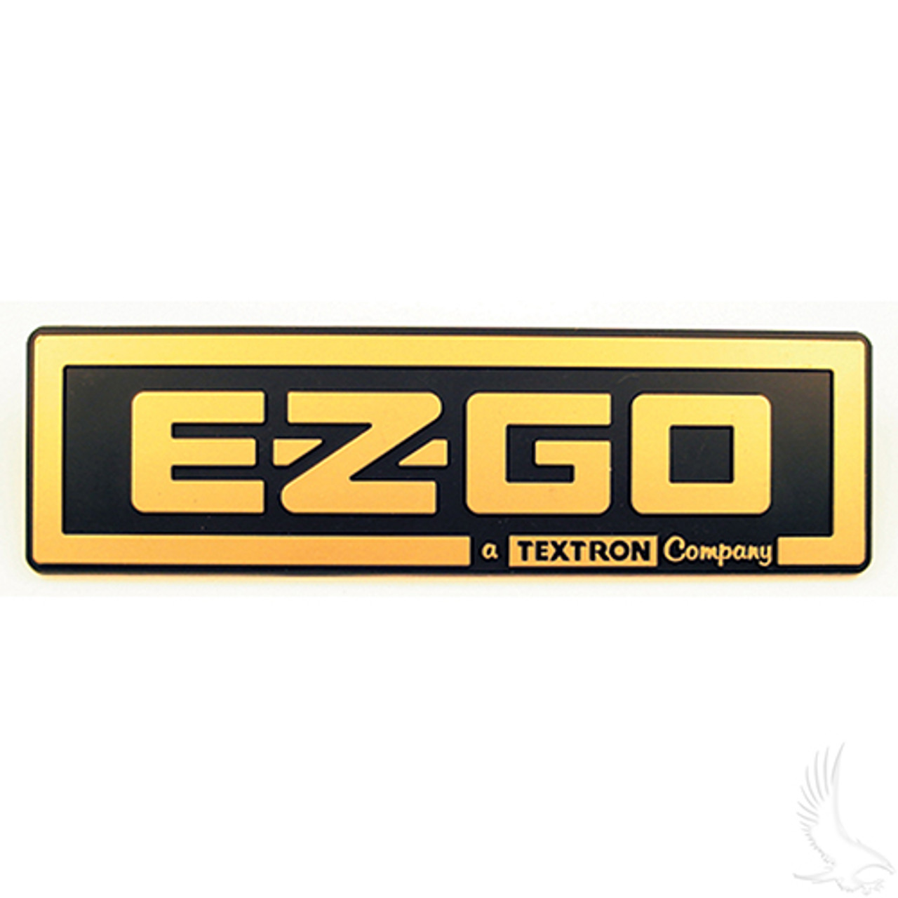 Front Name Plate/Emblem Black/Gold for EZGO TXT Golf Cart (1996-2013) (BP-0019)