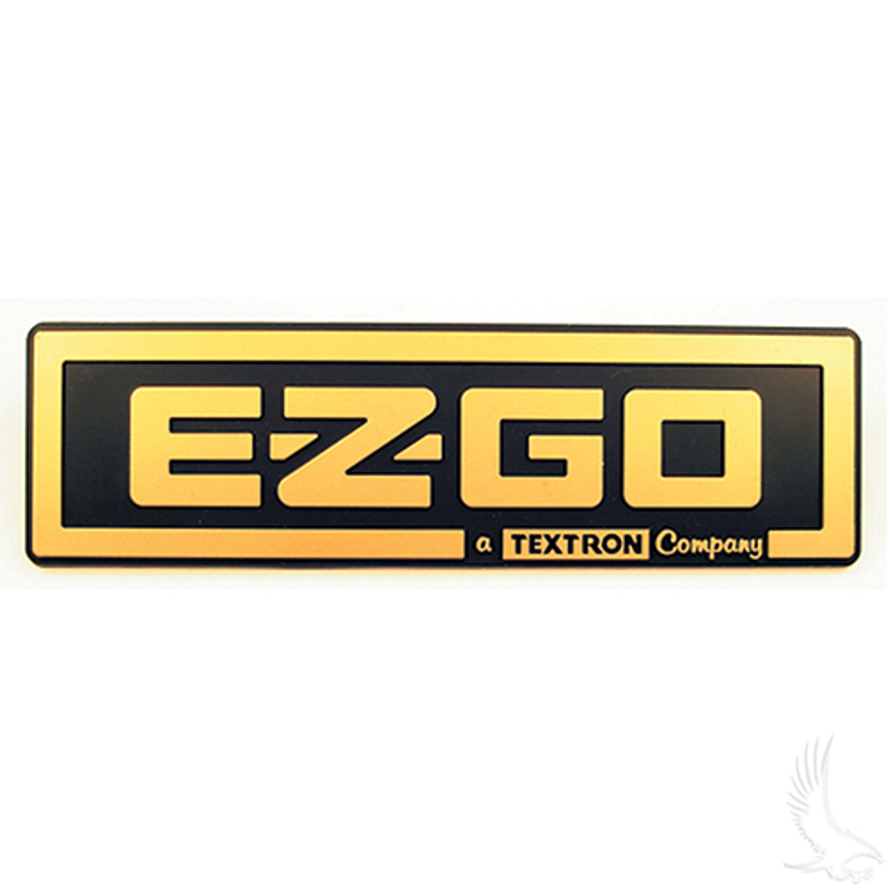 Front Name Plate/Emblem Black/Gold for EZGO TXT Golf Cart (1996-2013), BP-0019