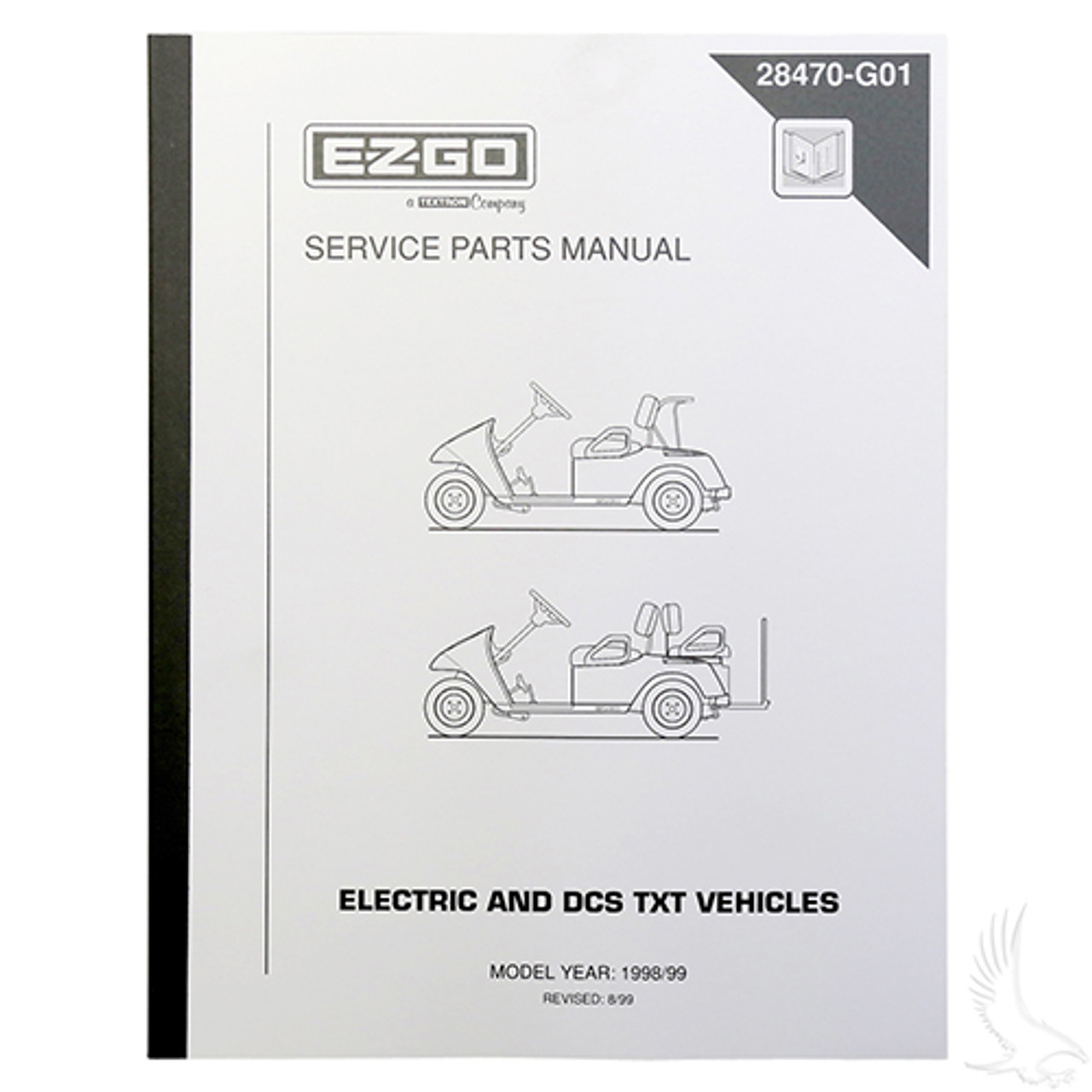 Service Manual for E-Z-Go DCS Electric Golf Cart 1998-1999, LIT-EZ04, 28470G01