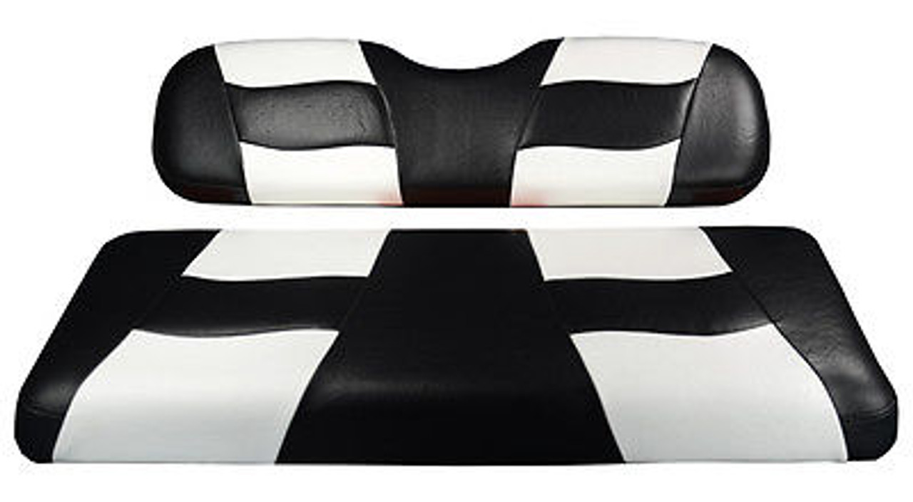 Yamaha G29/Drive Golf Cart 2008-Up Riptide Black/White 2 Tone Front Seat Covers, 10-122