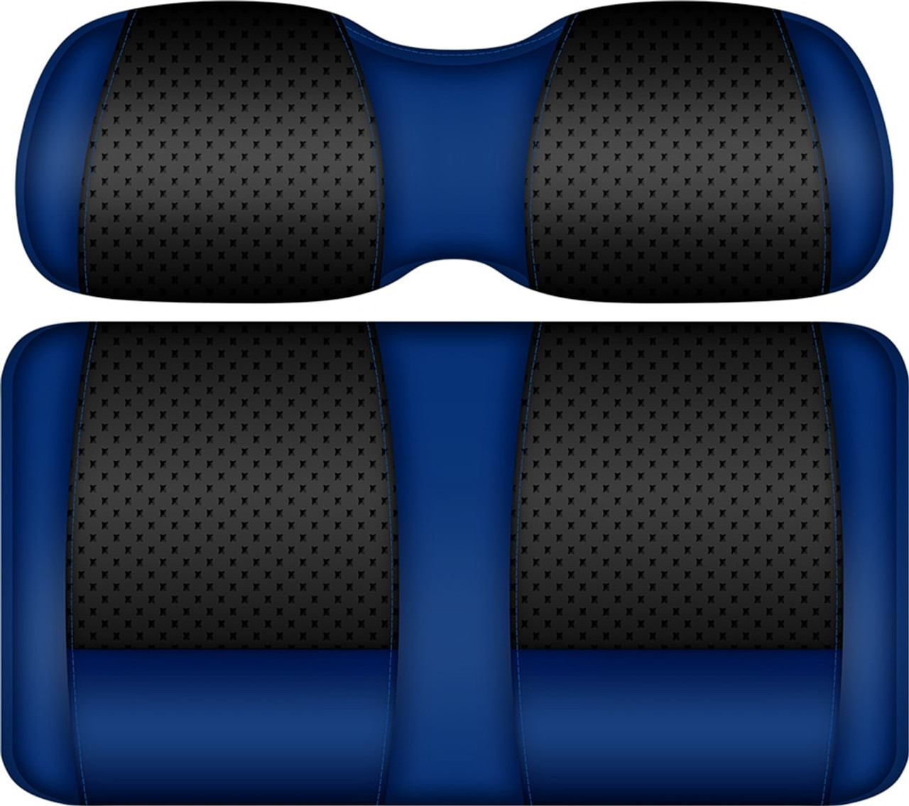 Doubletake Clubhouse Edition Front Seat Cushion Set Black-Blue, SEAT-DT1312-BBL-CS