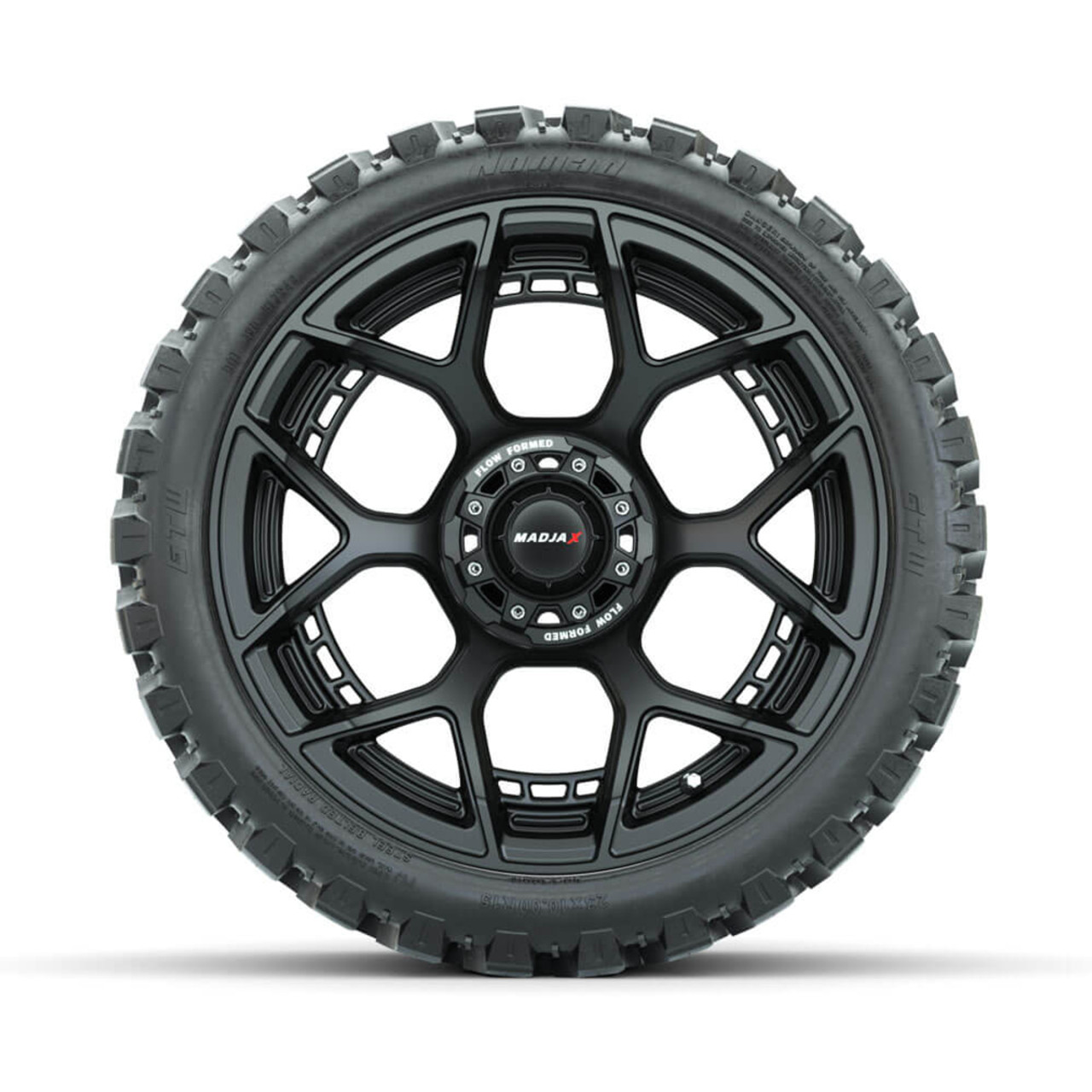 Set of (4) 15" Flow Form Evolution Matte Black Wheels w/ GTW Nomad OffRoad Tires, A19-419