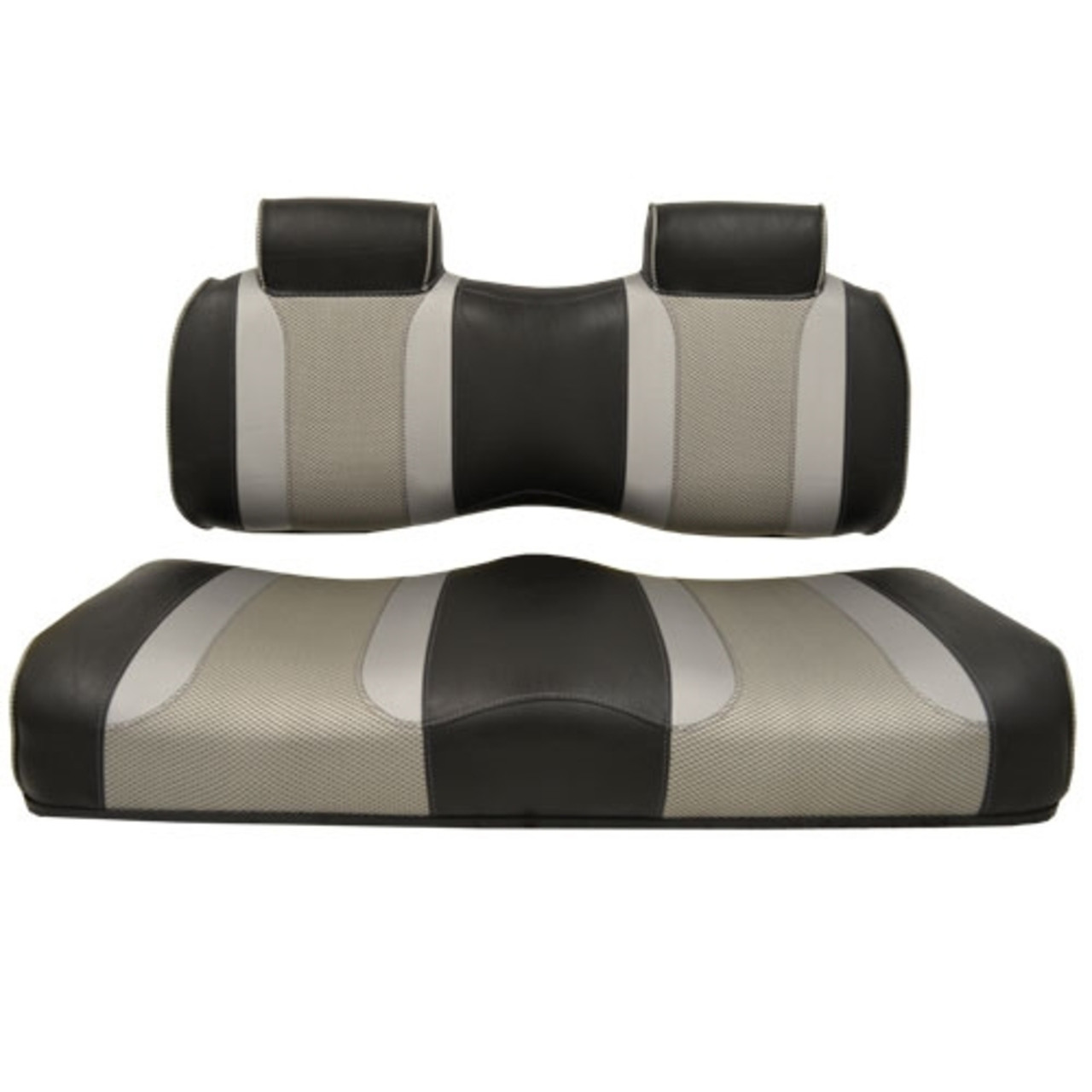 Tsunami Black w/ Liquid Silver Rush/Wave for Yamaha Drive2 Front Seat Cushions, 10-373