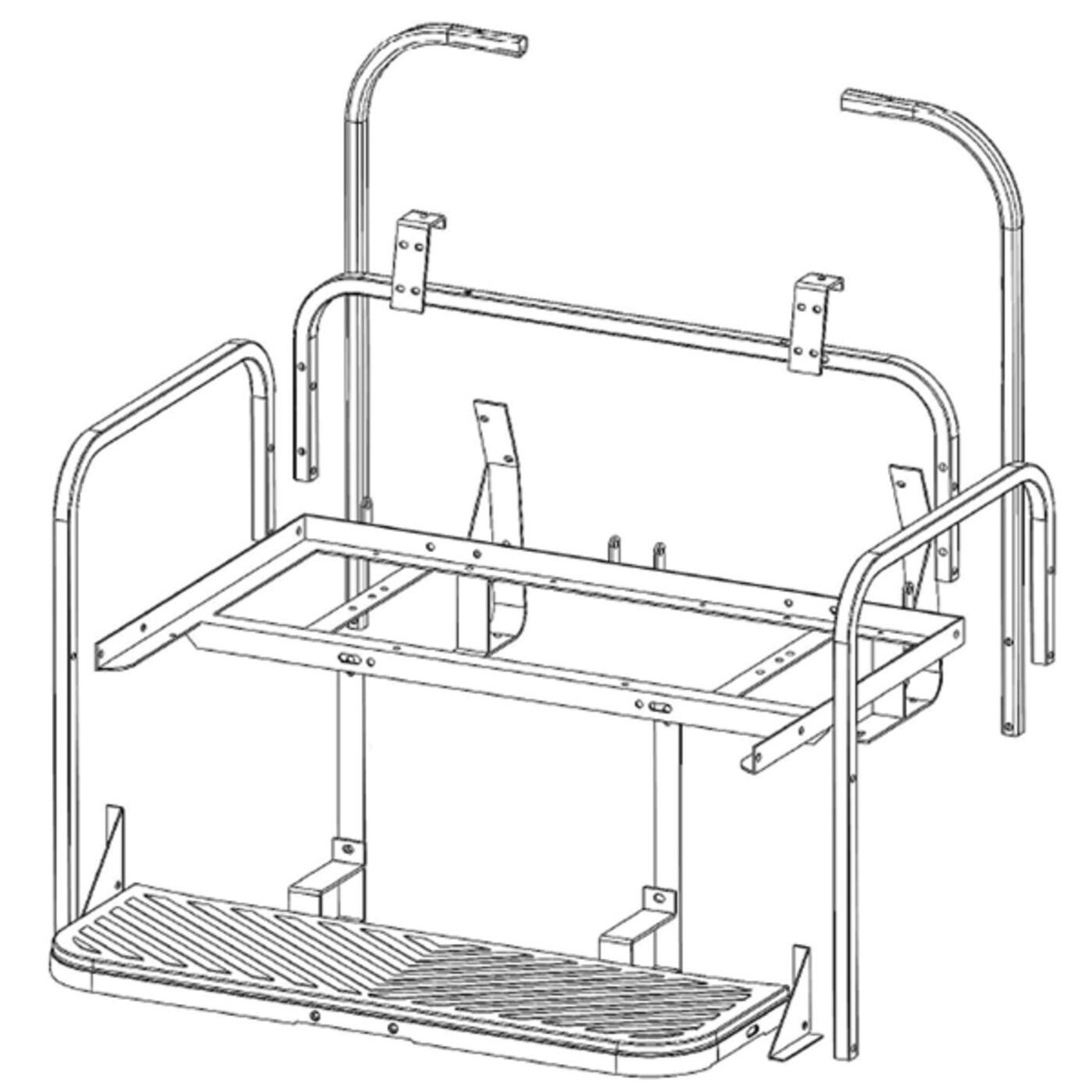 GTW MACH3 Flip Frame Only for E-Z-GO TXT Golf Cart (1994-Up), 01-161, 01-017