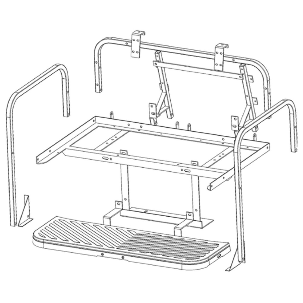 GTW MACH3 Flip Frame Only for Yamaha G29/Drive Golf Cart (2007-2016), 01-163, 01-019