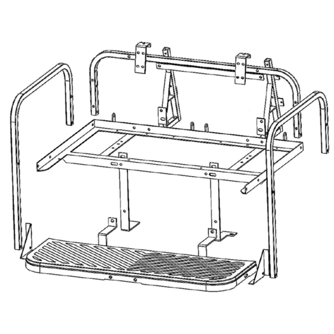 GTW MACH3 Flip Frame Only for Yamaha Drive2 Golf Cart (2017-Up), 01-165, 01-121