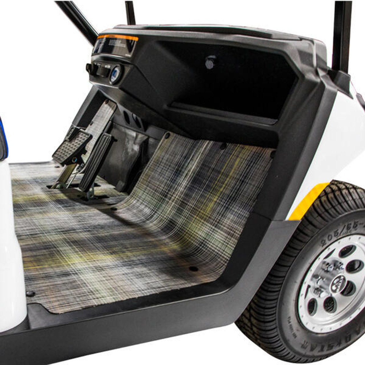 Chilewich Premium Gray Plaid Floor Mat for Club Car Golf Cart, 03-153