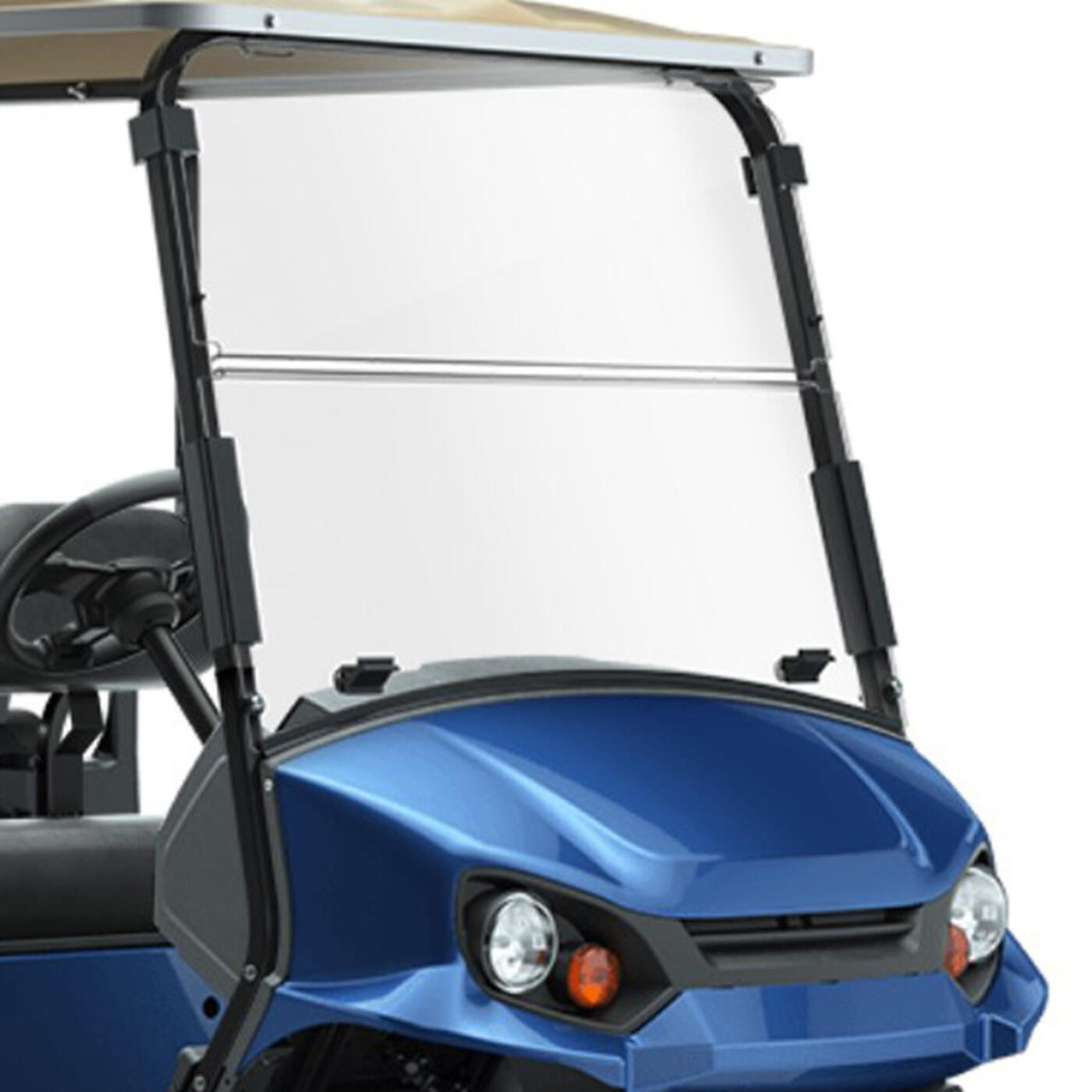 Clear E-Z-GO Express S2/S4/S6/L6 3/16 Golf Cart Fold-Down Windshield (2021-Up), 6026