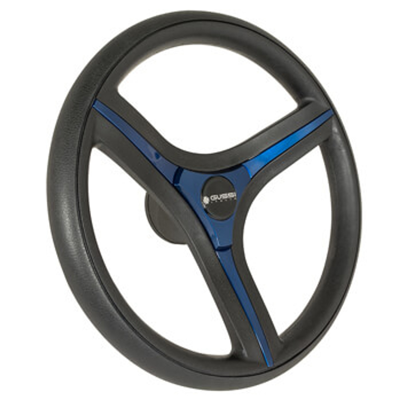 Gussi Italia Brenta Black/Blue Steering Wheel for Yamaha G16-Drive2 Golf Cart, 06-140