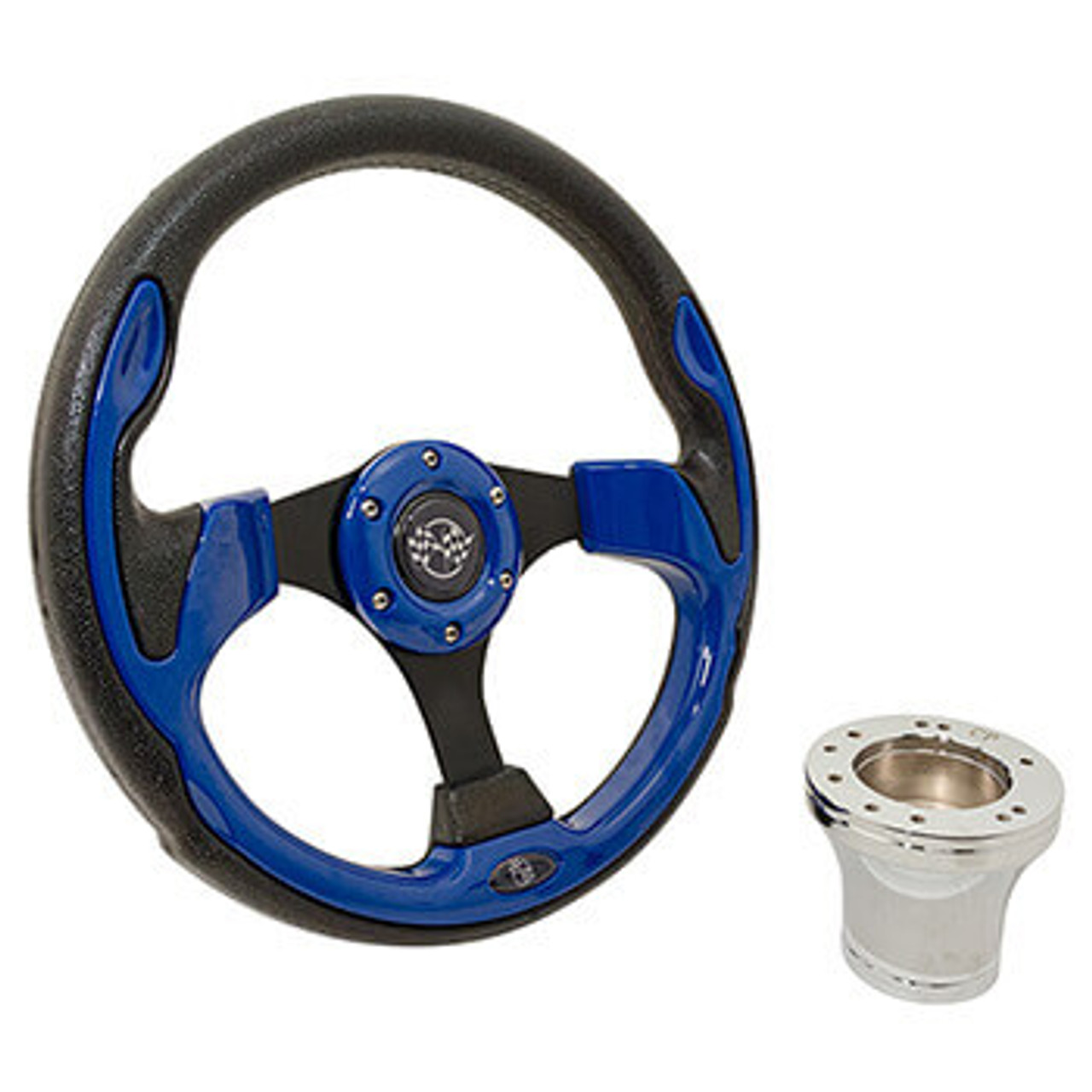 Blue Rally 12.5" Steering Wheel for Yamaha G16-Drive2 Golf Cart, 06-036