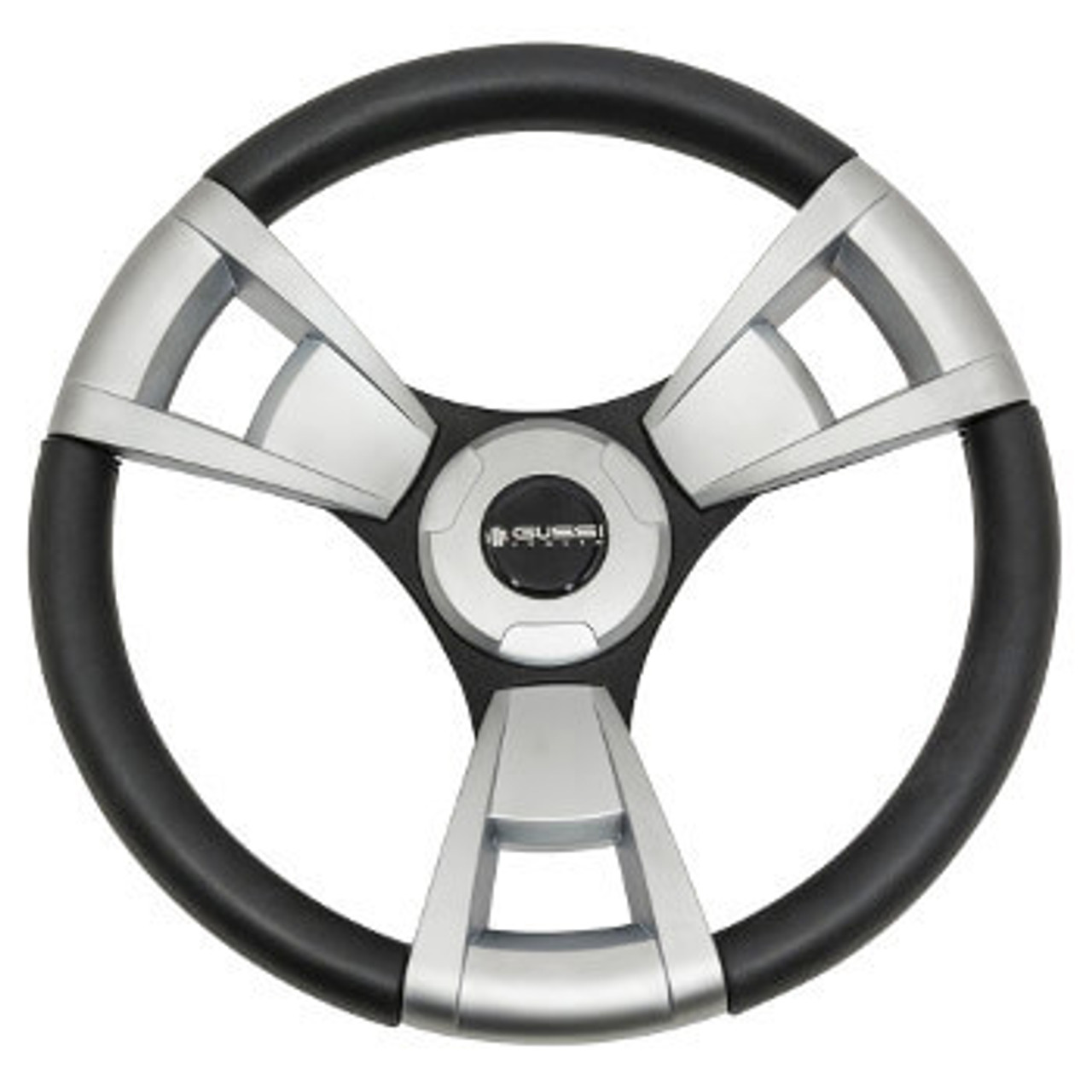 Gussi Italia Model 13 Black/Brushed Steering Wheel - Club Car Precedent, 06-124