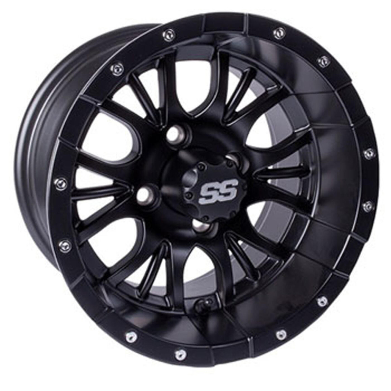 12x7 Matte Black Diesel Golf Cart Wheel, 19-250