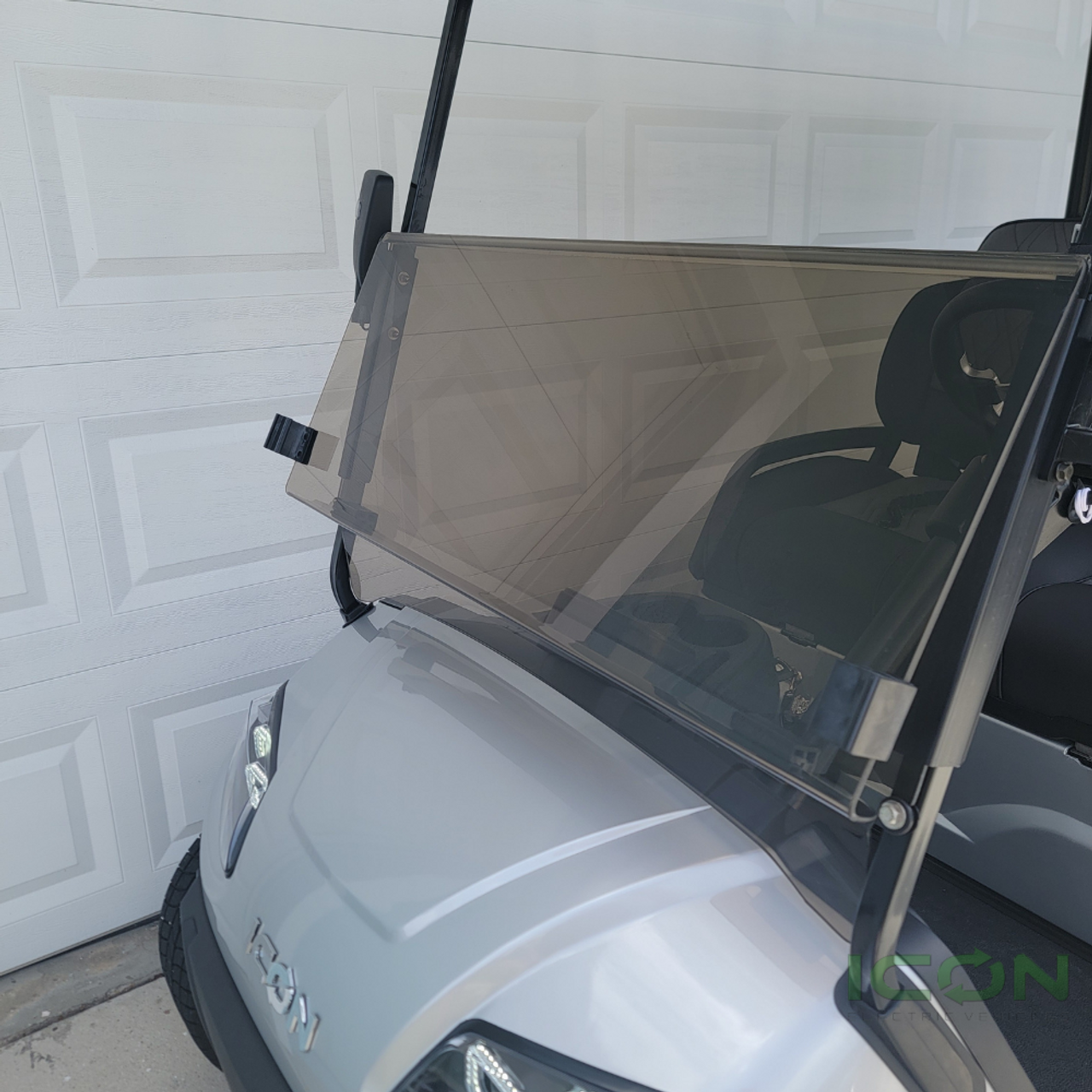ICON EV Golf Cart Tinted Folding Windshield - 2 Piece, WS-701-IC,