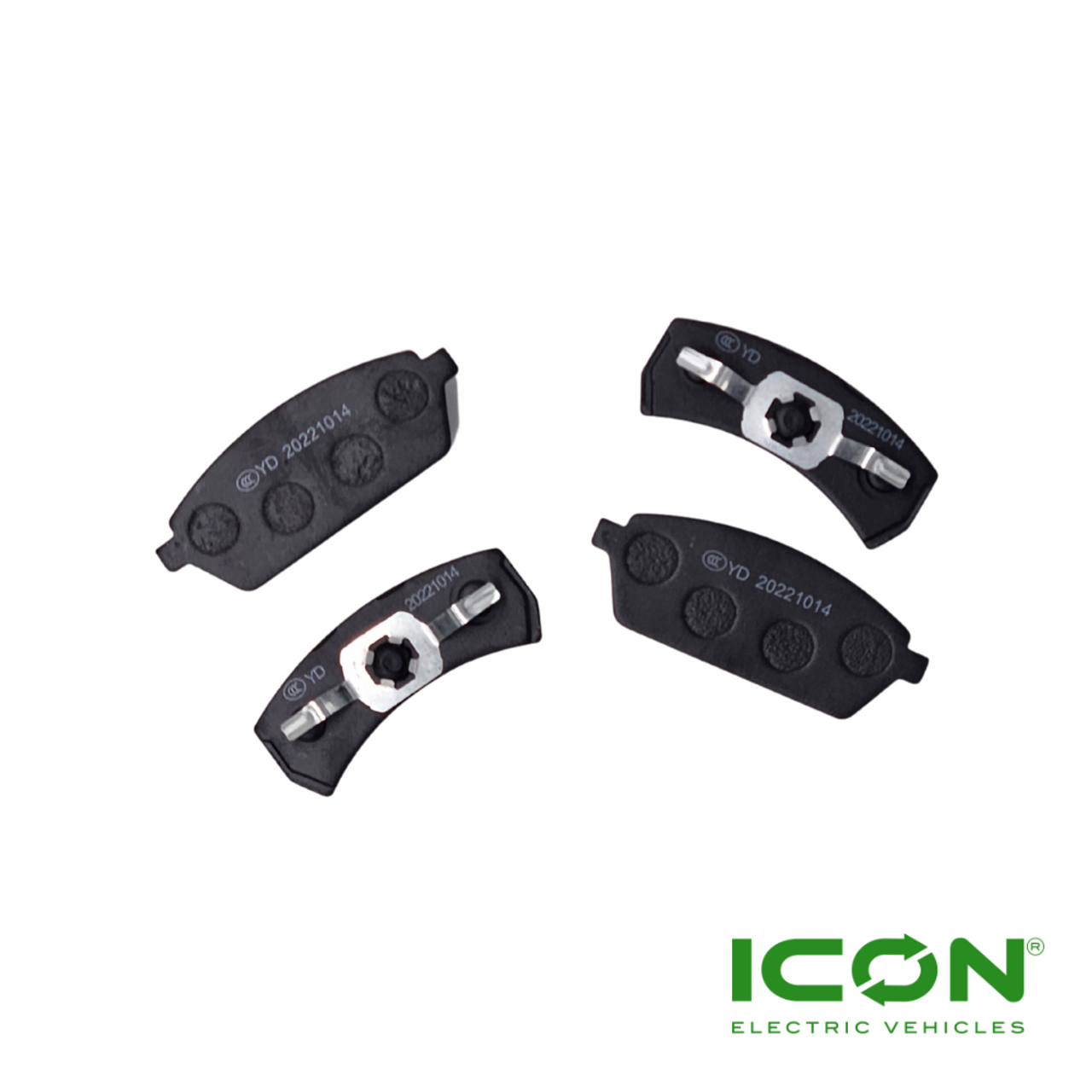ICON Front Disc Brake Pads for ICON i20, i40, i60, i80 Model Golf Carts Full Replacement Front Set Driver & Passenger, BRAK-607-IC, 3.01.004.900087, 3.206.14.000022, 3.01.004.900088, 3.206.14.000021