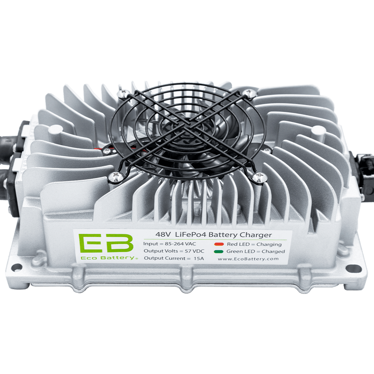 Eco Battery 48-51V 105aH "Skinny" E-Z-GO RXV Metal Lithium Golf Cart Battery Bundle Kit with Charger & 12V Converter, B-3221