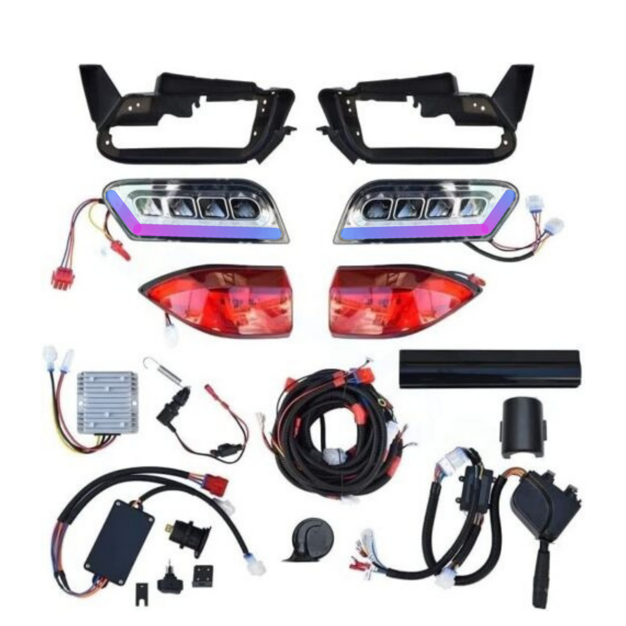 Deluxe LED Light Kit for Club Car Tempo Golf Carts with RGB Daytime Running Light for Safe and Stylish Driving, LIGHT-102