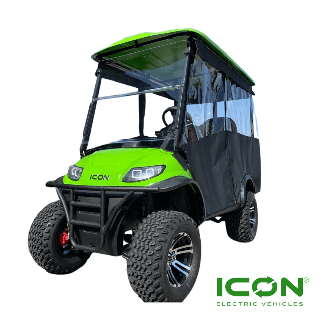 Sunbrella Jet Black Track-Style Canvas Enclosure for ICON i40, i40L Golf Cart, ECL-705-IC