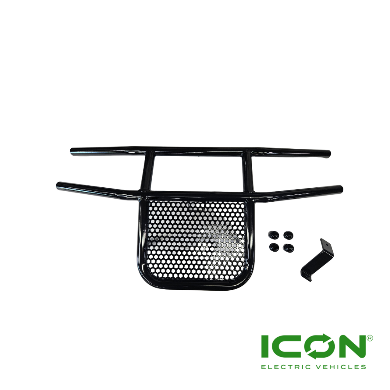 Black Steel Brush Guard for ICON i20, i40, i60, i80 Non-Lifted Golf Cart Models, BRG-702-IC-BK, 2.08.001.000080