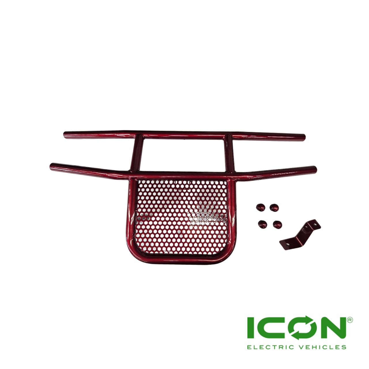 Burgundy Steel Brush Guard for ICON i20, i40, i60, i80 Non-Lifted Golf Cart Models, BRG-702-IC-BUR, 2.08.001.000077