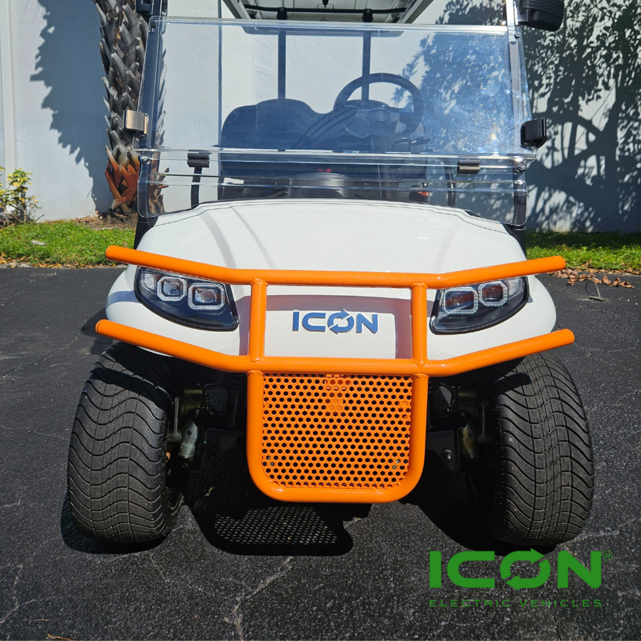 Orange Steel Brush Guard for ICON i20, i40, i60, i80 Non-Lifted Golf Cart Models, BRG-702-IC-OG, 2.08.001.000071